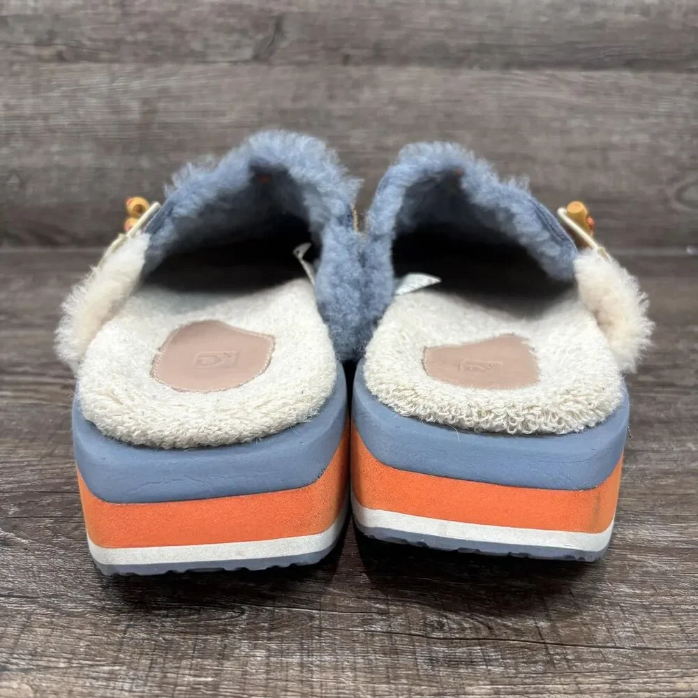 Deckers X Lab KO-Z Mule Slippers Men's 10 Blue Suede Shearling Lined